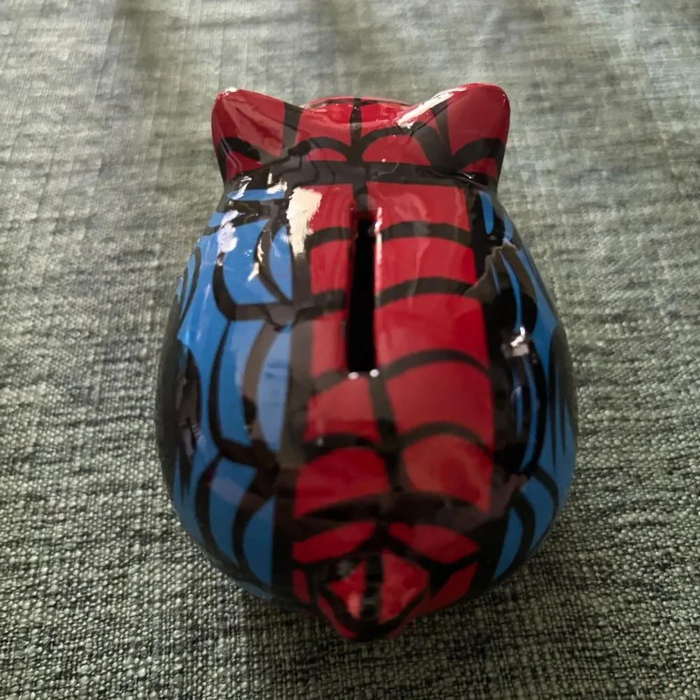 Marvel Spider-Man Ceramic Piggy Bank Red Blue Black Kids Coin Bank 4